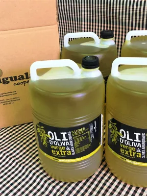 Lot 4 garrafes oli Verge Extra Agro Igualada 5l