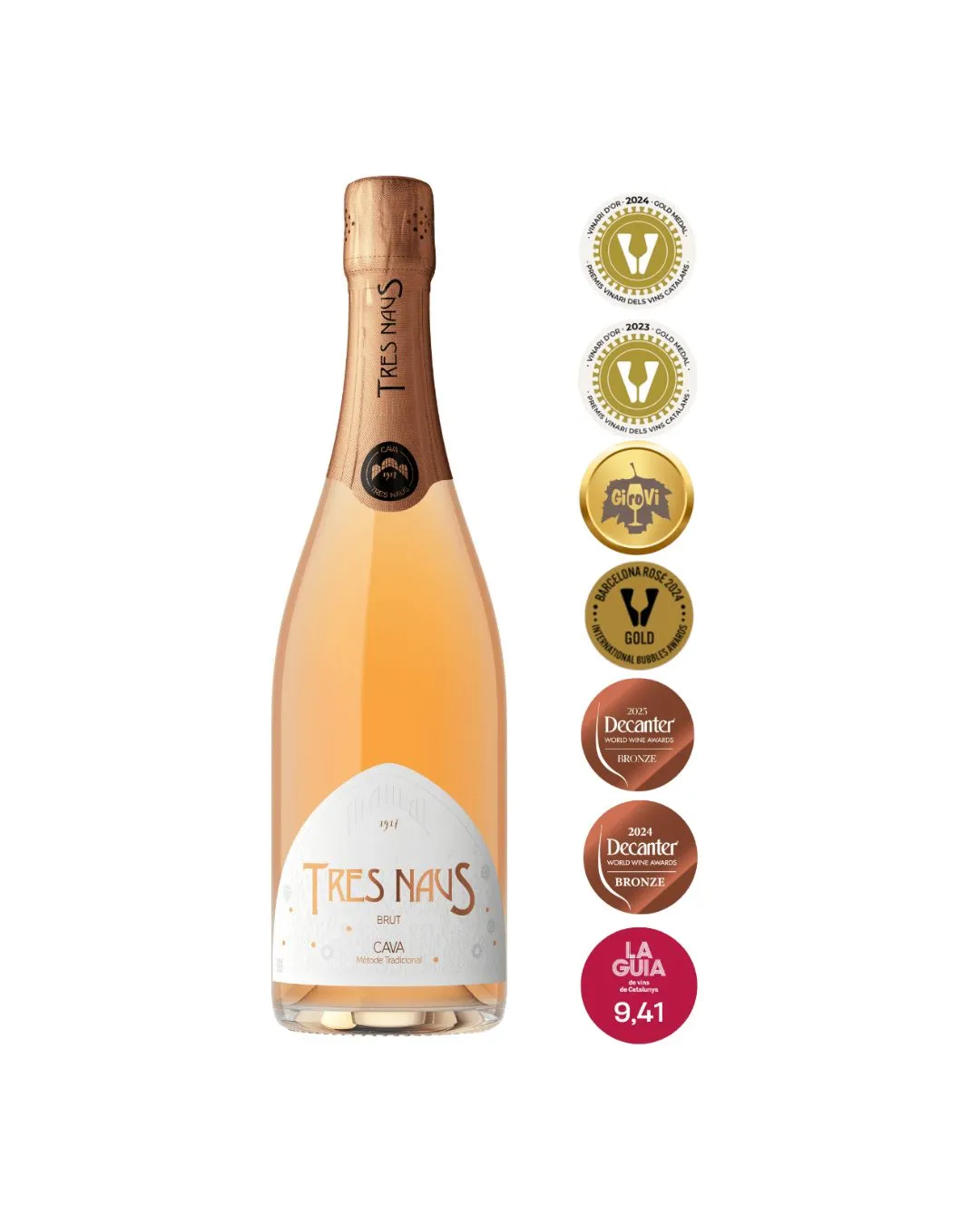 Cava Brut Rosat Tres Naus Pàl·lid Domenio Wines