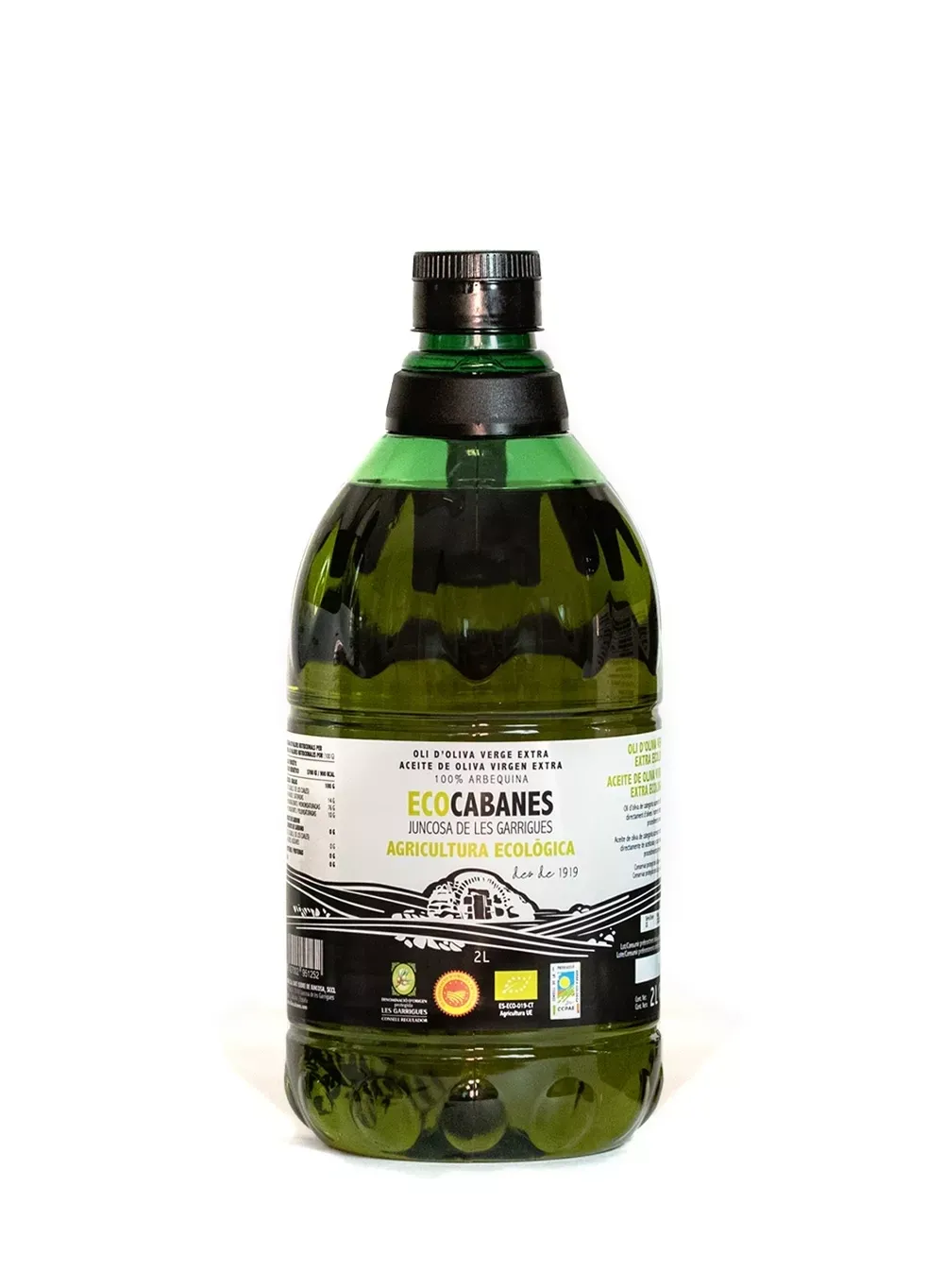 Oli d'Oliva Verge Extra ecològic EcoCabanes Juncosa 2 l
